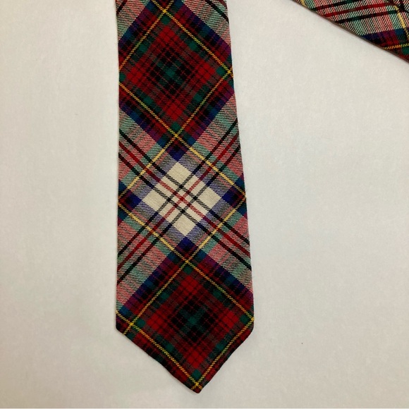 Vintage Tartan 55% Wool 45% Cotton Blend Bert Pulitzer Classic Plaid Tie - Picture 3 of 5